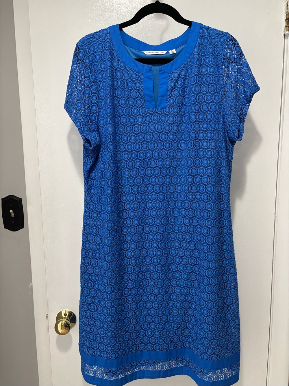 Isaac Mizrahi Royal Blue Lace Midi Dress Large